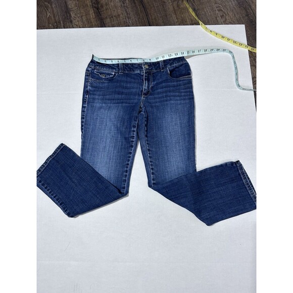 Chicos Platinum Stretch JEANS -  Womens Size 00 - Straight Leg Dark Wash - Picture 8 of 8